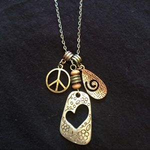 Lia Sophia peace sign necklace